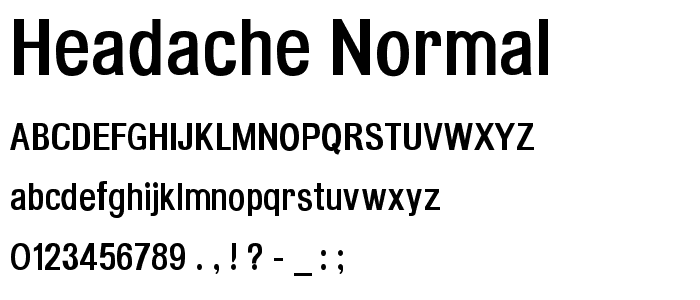 Headache Normal font